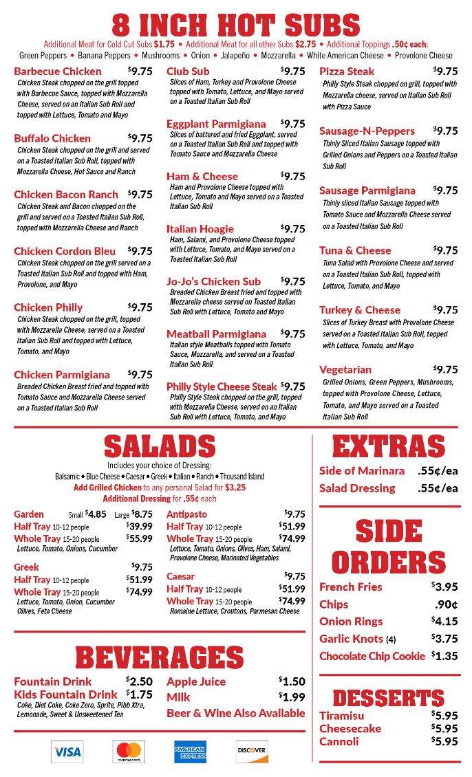 Menu Jo-Jo's Pizza South-1